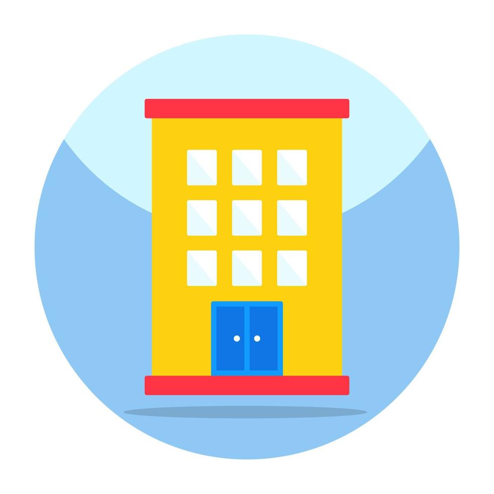 Flat design icon of building vector