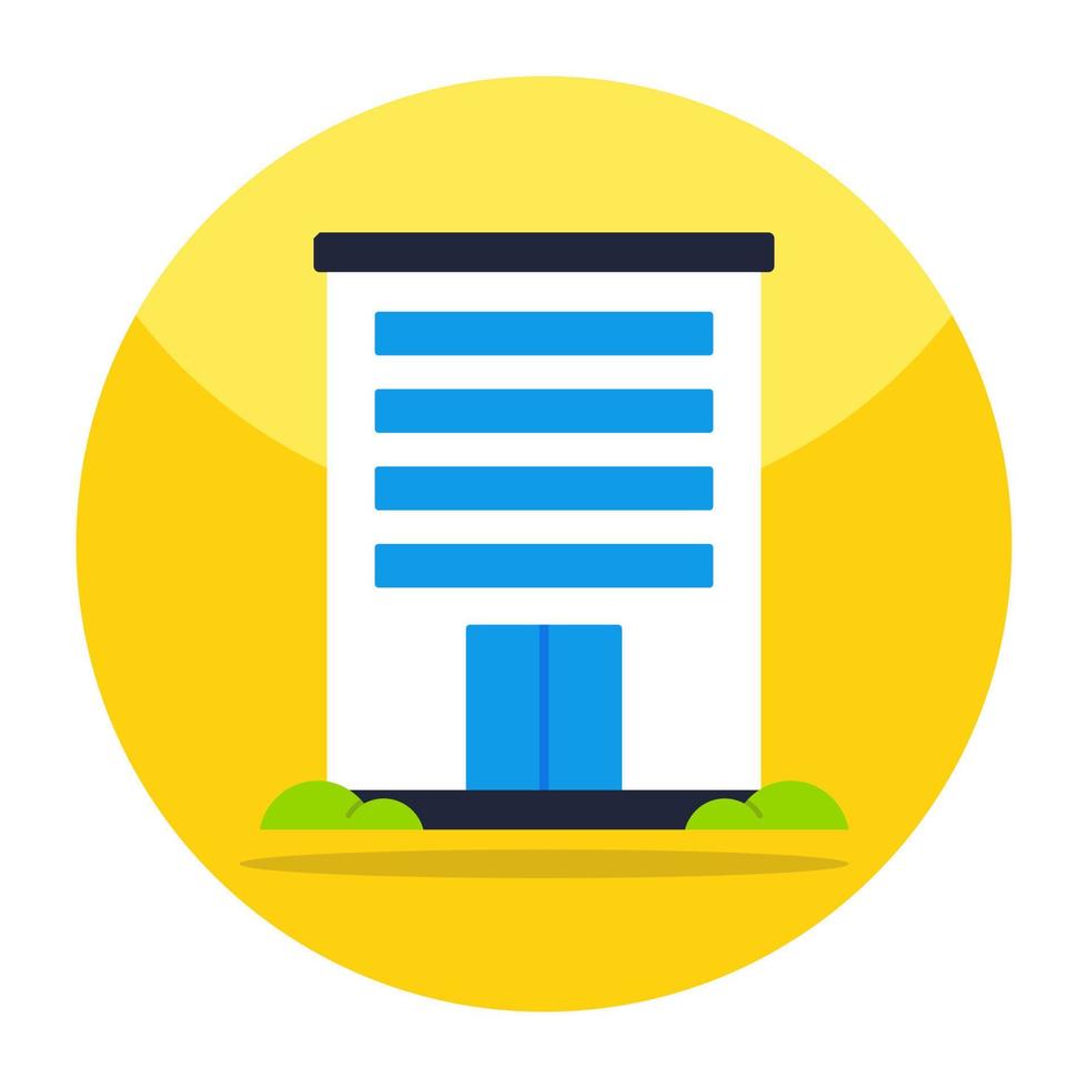 Flat design icon of building vector