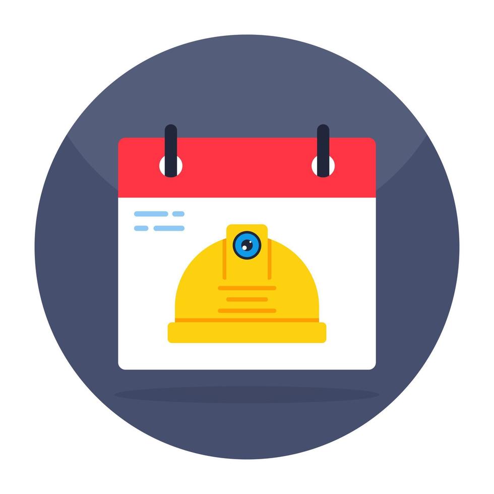 Conceptual flat design icon of labor day reminder vector