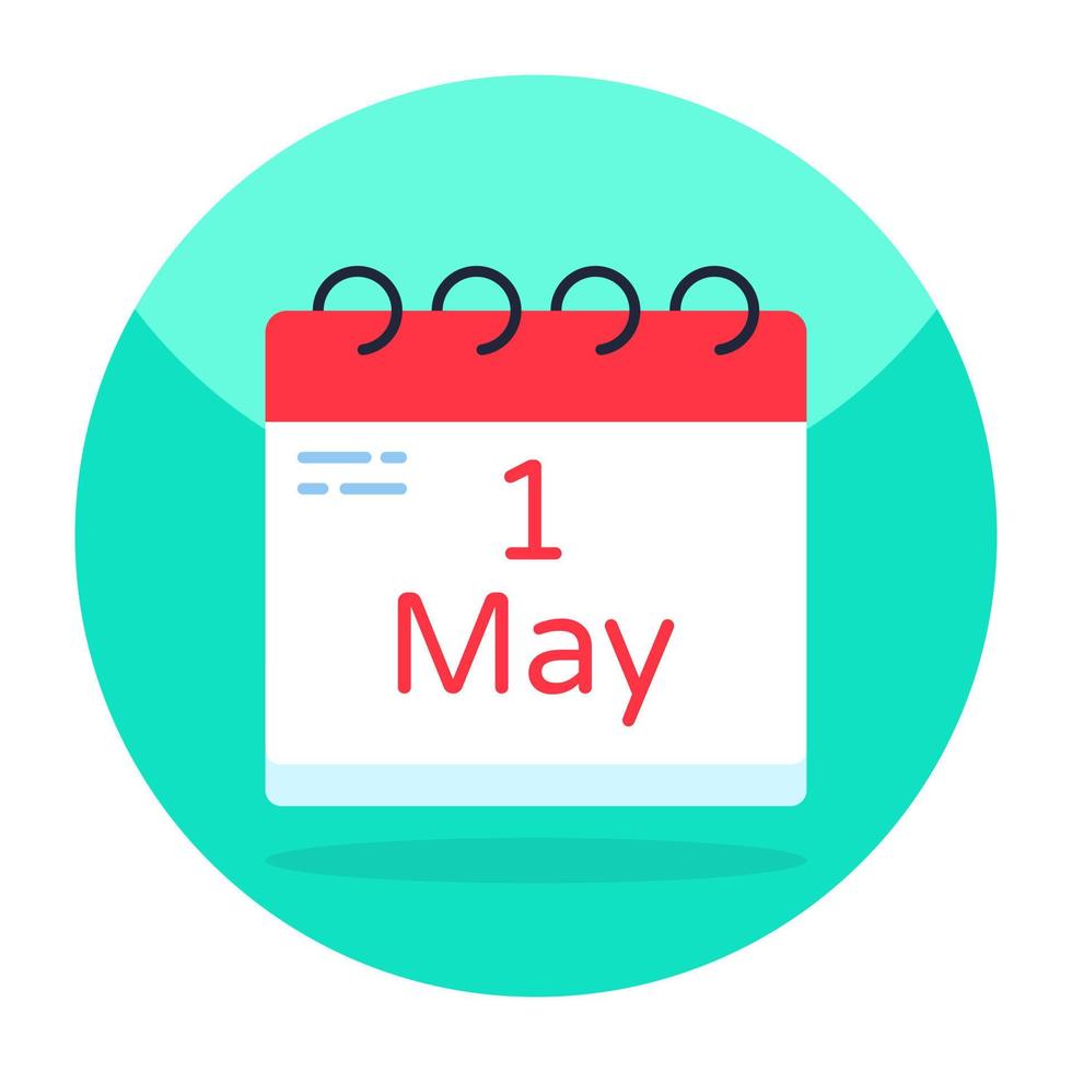 Conceptual flat design icon of labor day reminder vector