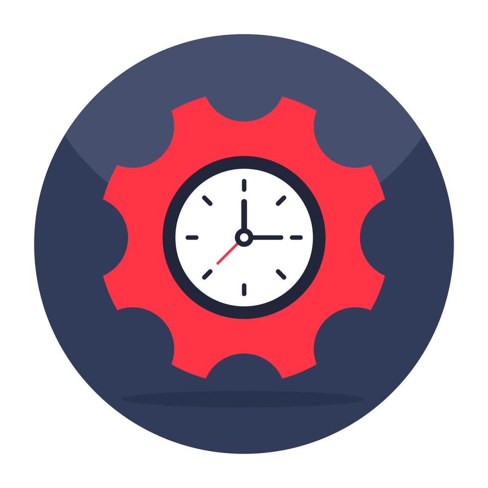 An icon design of time management, clock inside gear vector
