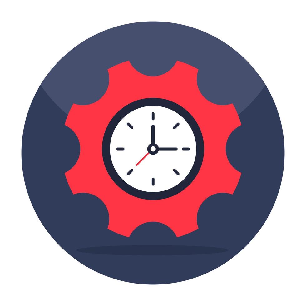 un icono de diseño de gestión del tiempo, reloj dentro del equipo vector