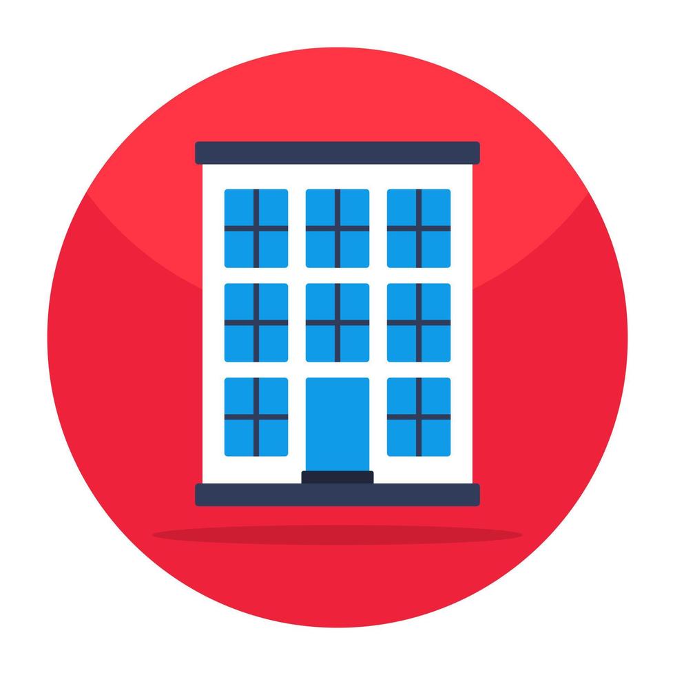 Flat design icon of building vector