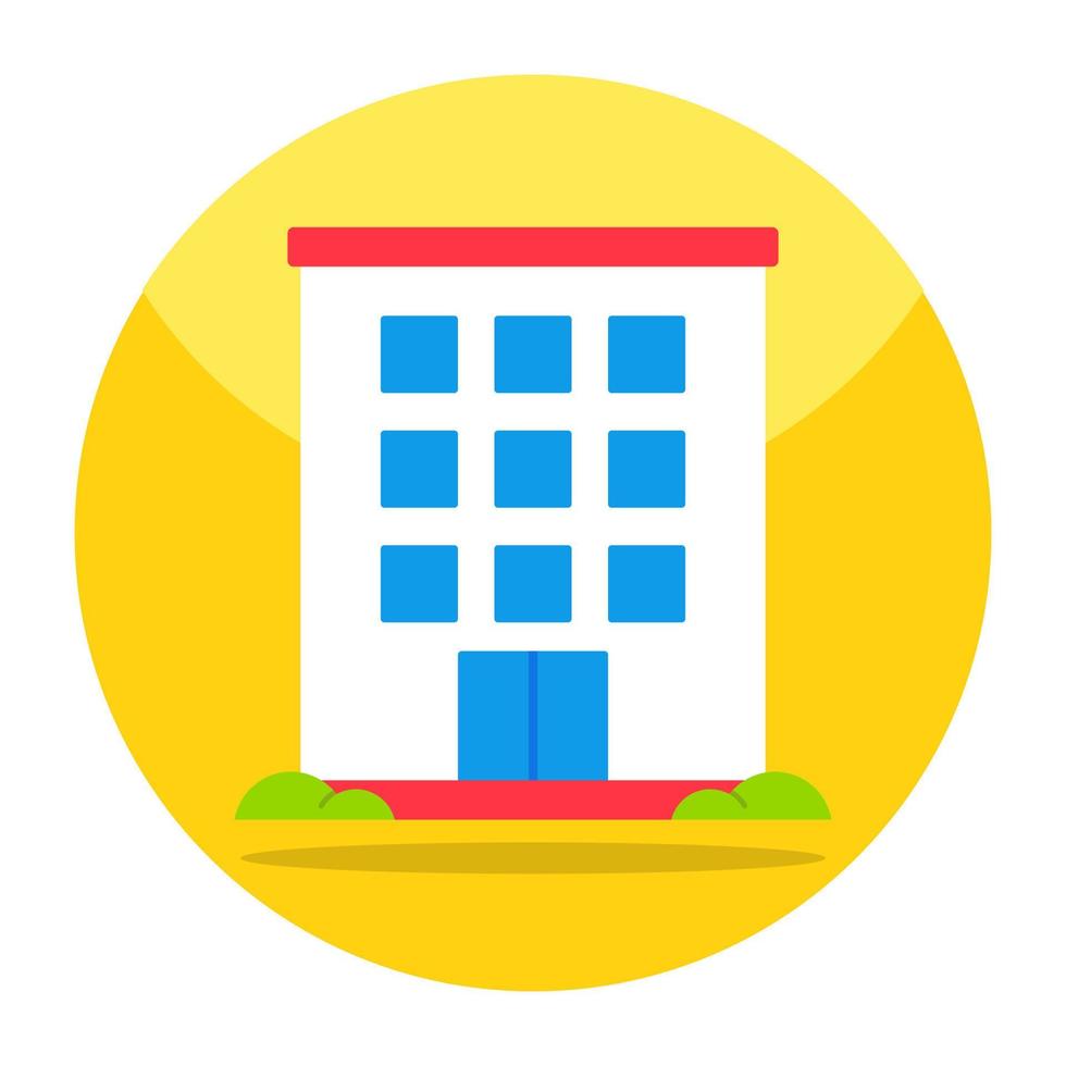 Flat design icon of building vector
