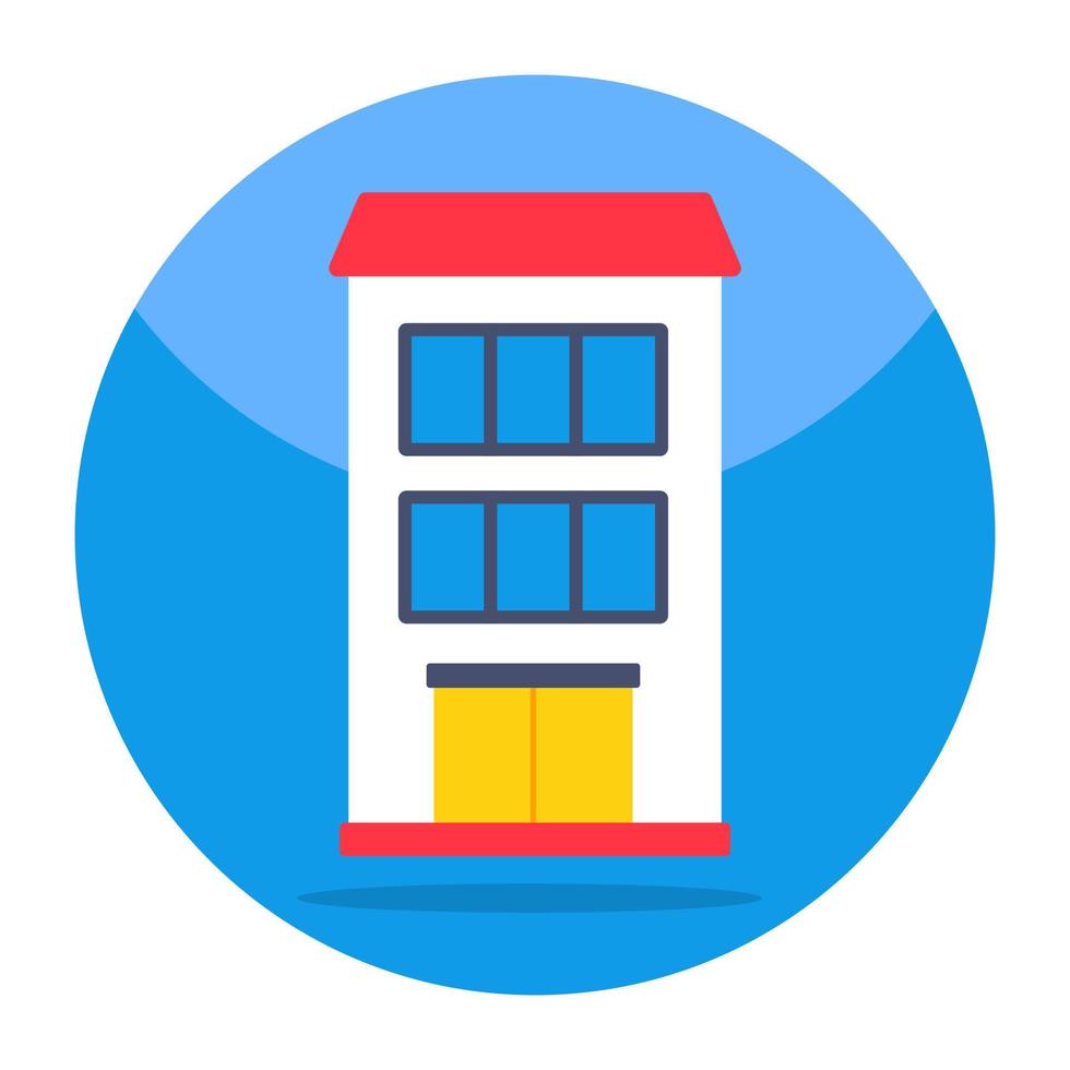 Flat design icon of building vector