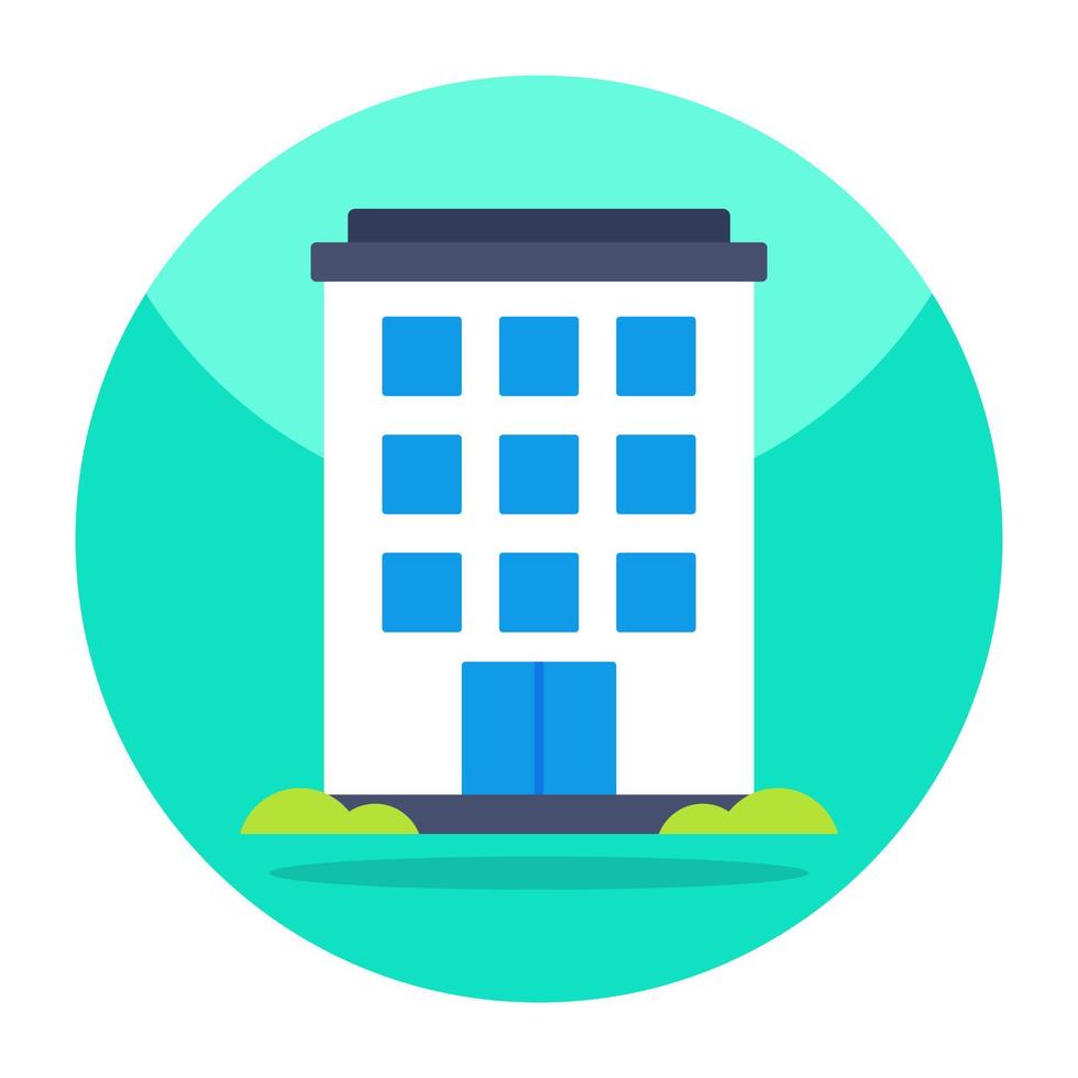 Flat design icon of building vector