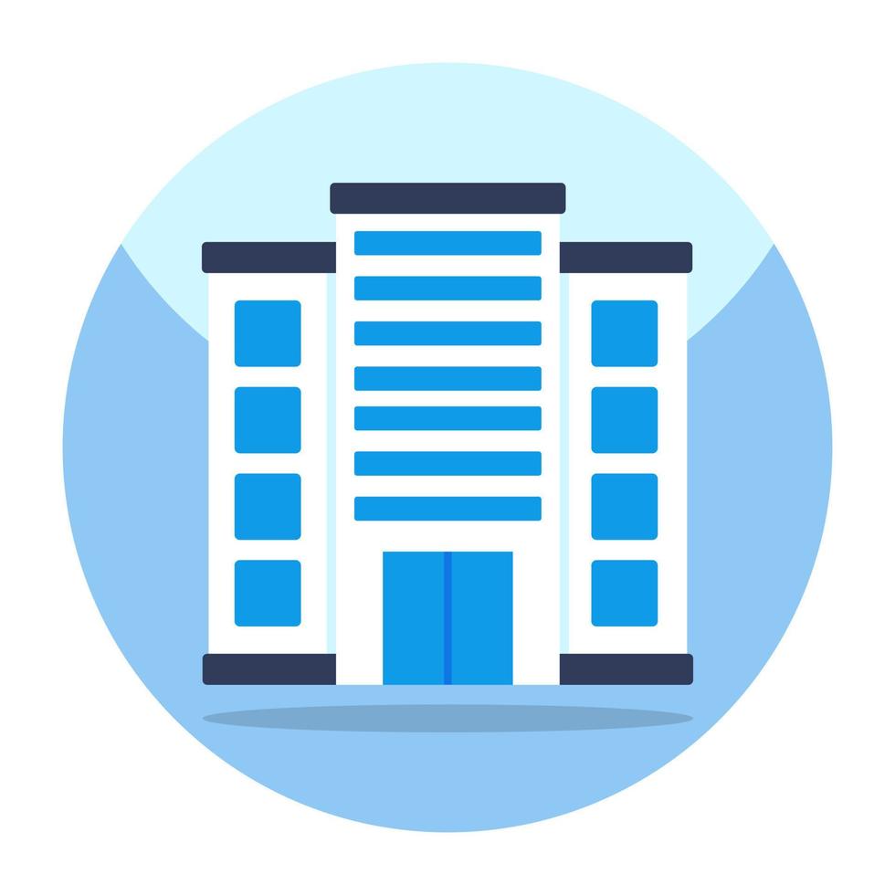 Flat design icon of building vector
