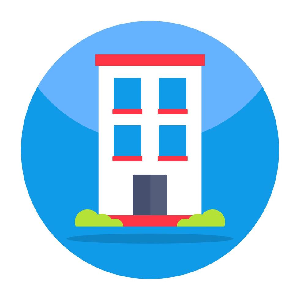 Flat design icon of building vector