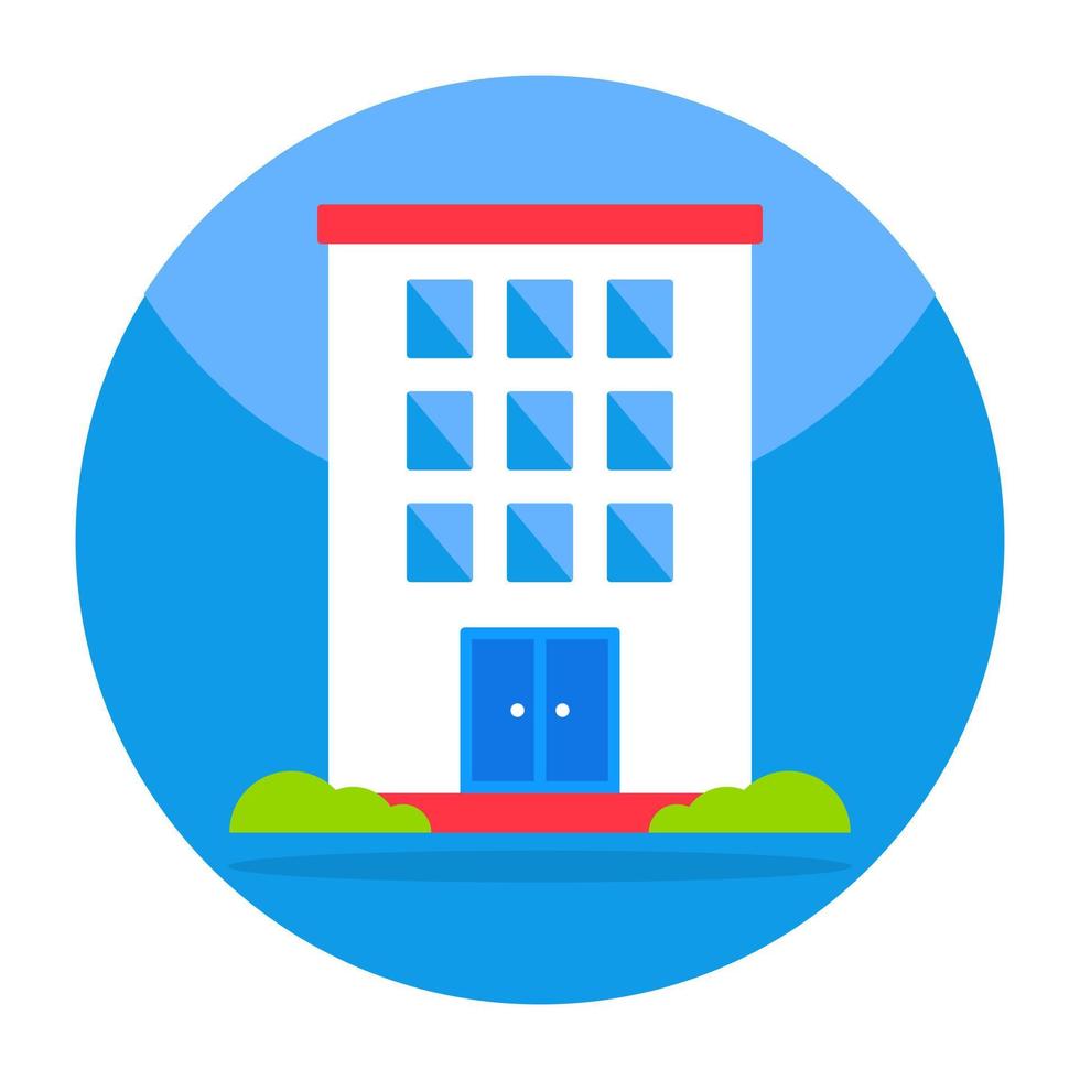 Flat design icon of building vector