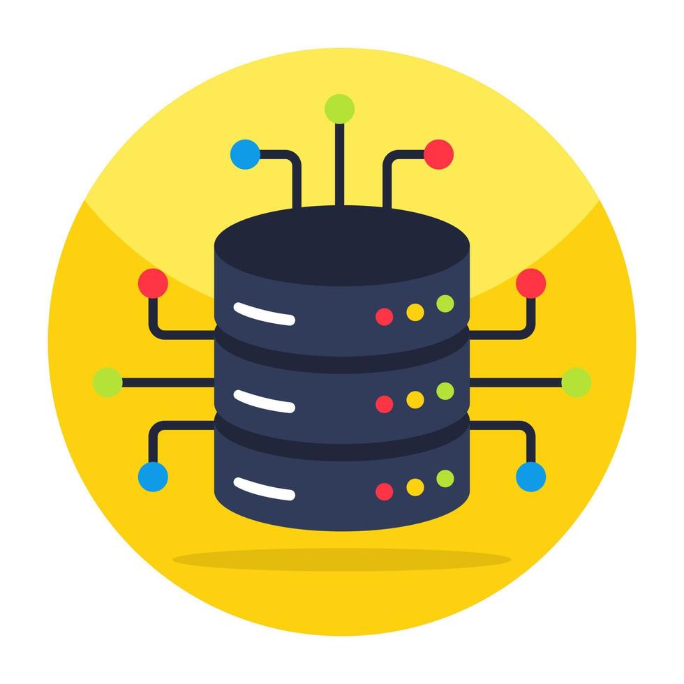 Flat design icon of database network vector