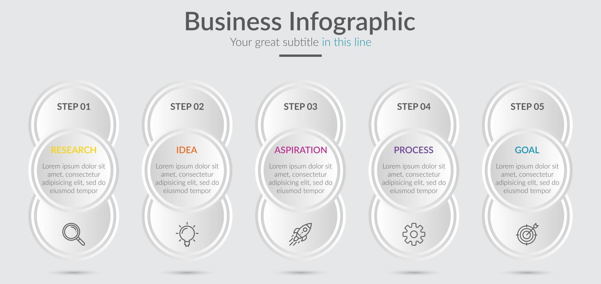 infografía de negocios. plantilla de elementos infográficos. ilustración vectorial elementos abstractos del gráfico. simple. moderno. diagrama con pasos, opciones, piezas o proceso. concepto creativo para infografía. vector