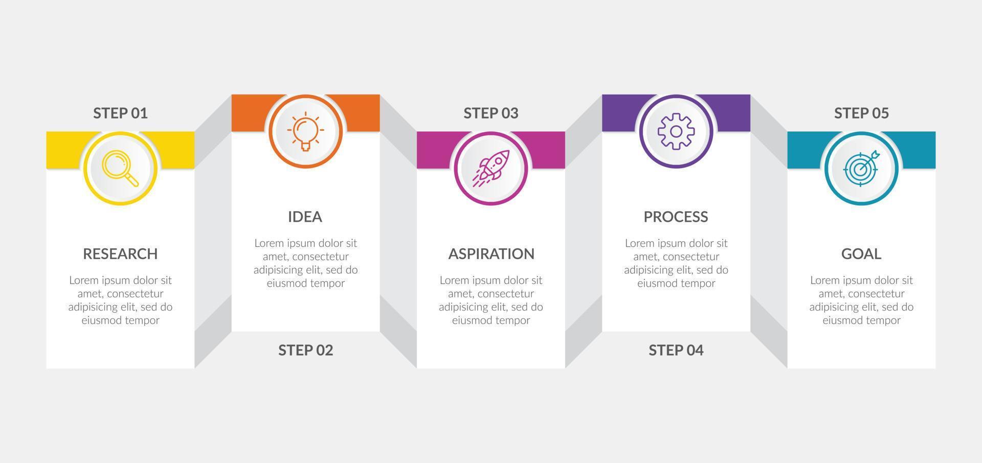 Plantilla de negocio infográfico con diseño de paso u opción. vector