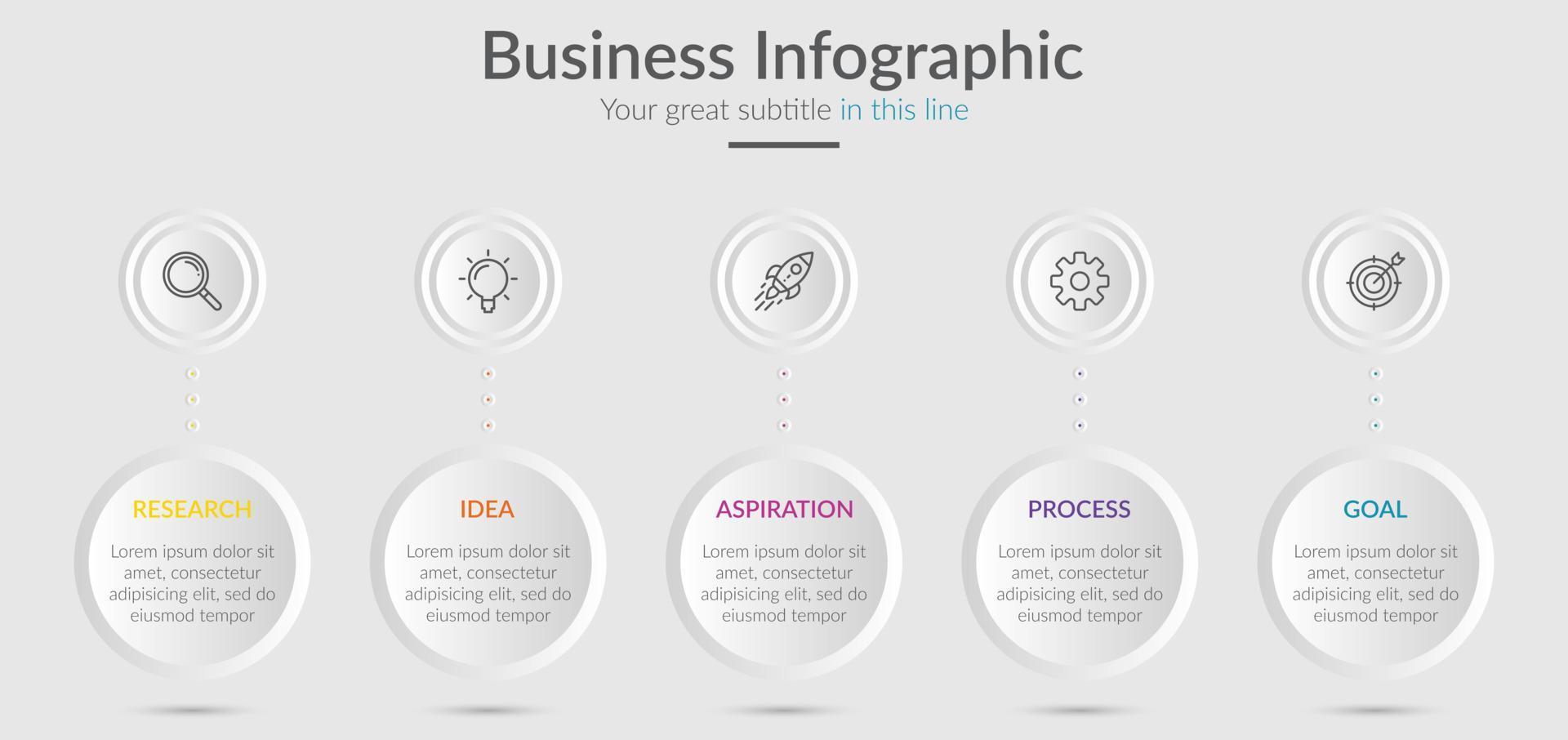 Plantilla de negocio infográfico con diseño de paso u opción. vector