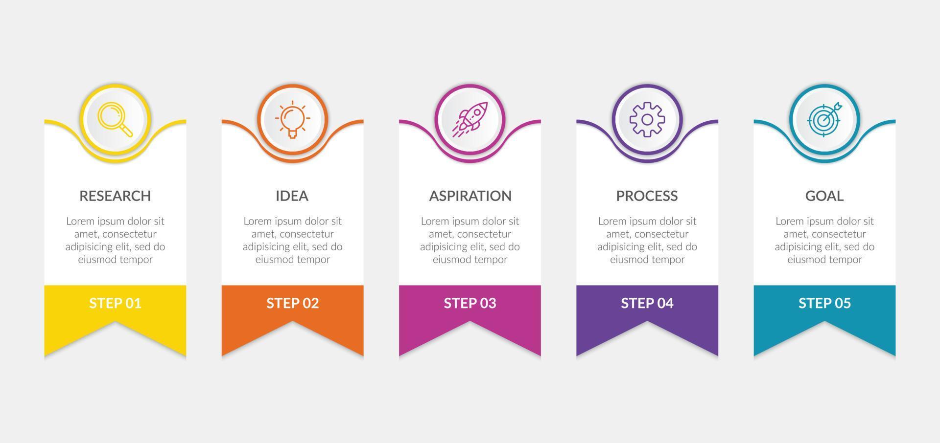 Infographic business template with step or option design vector