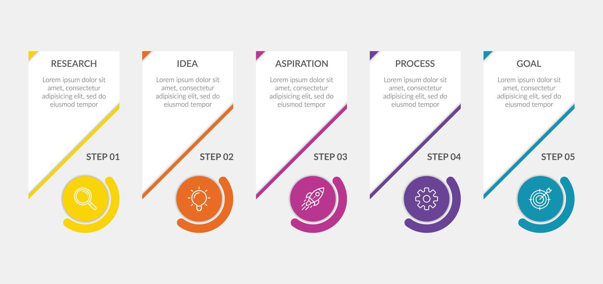 Infographic business template with step or option design vector