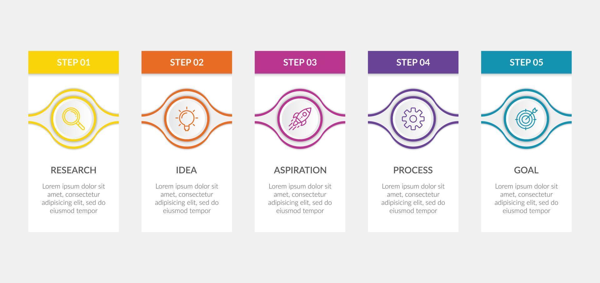 Infographic business template with step or option design vector