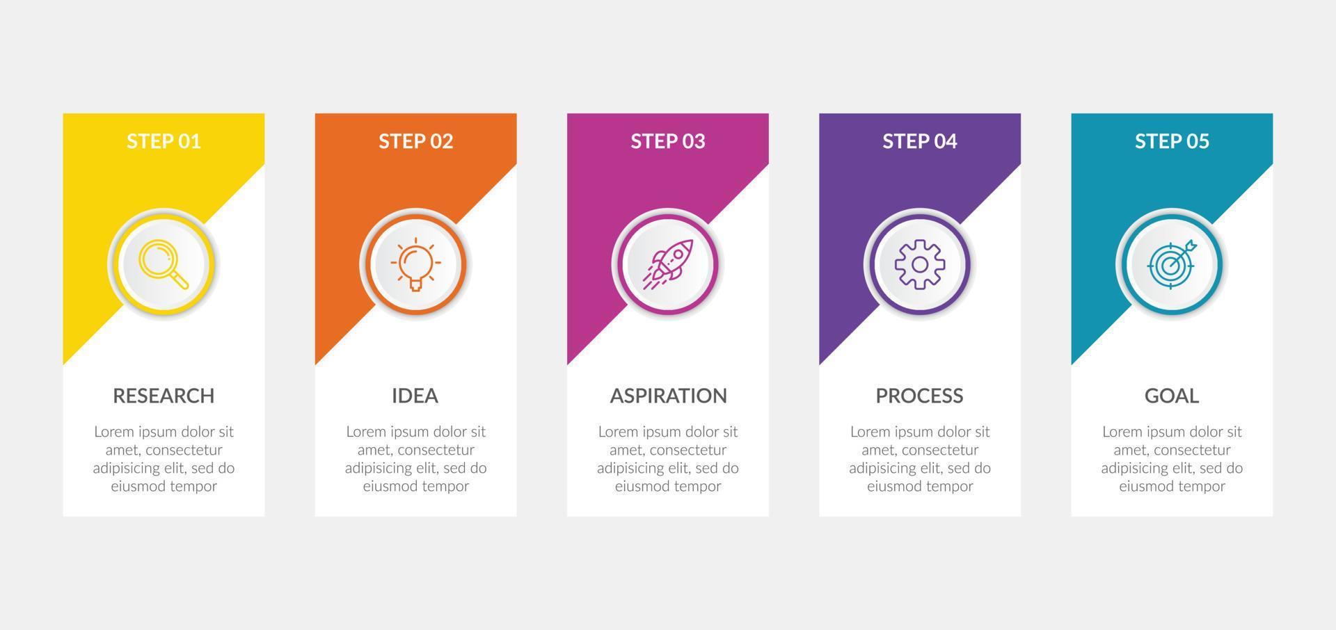 infografía de negocios. plantilla de elementos infográficos. ilustración vectorial elementos abstractos del gráfico. simple. moderno. diagrama con pasos, opciones, piezas o proceso. concepto creativo para infografía. vector