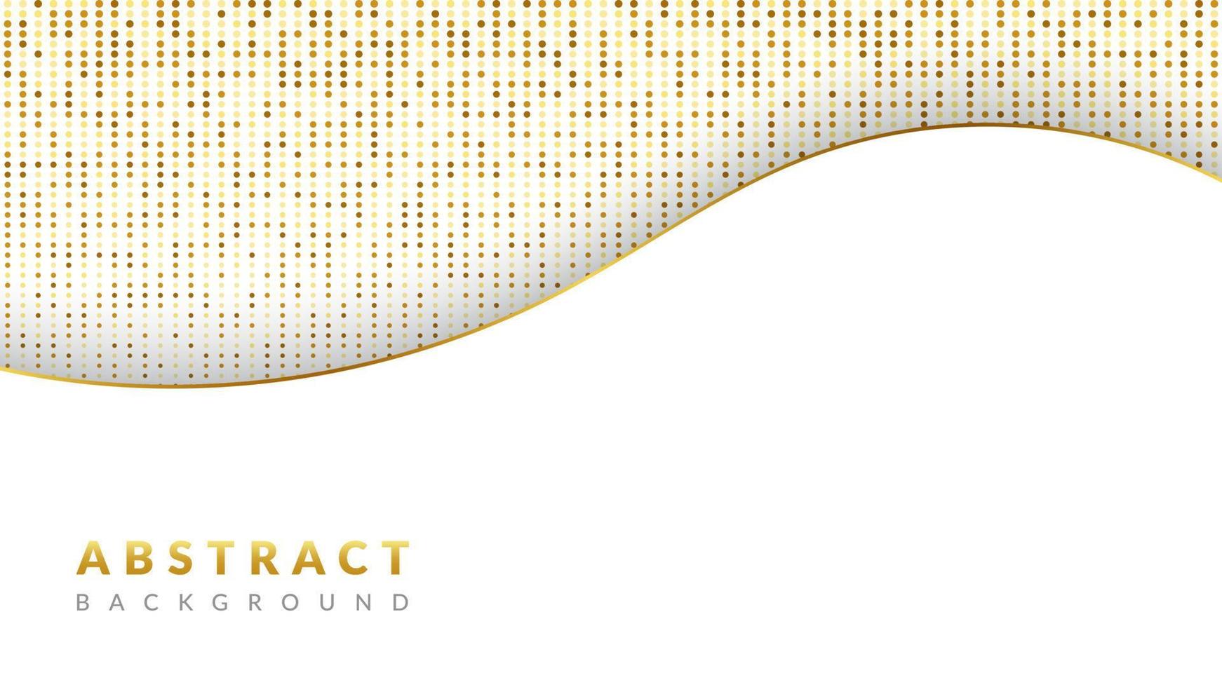 White abstract background with golden waves vector