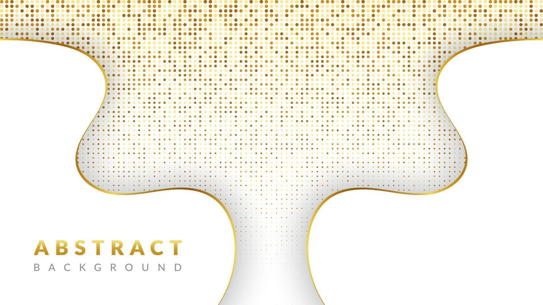 White abstract background with golden waves vector