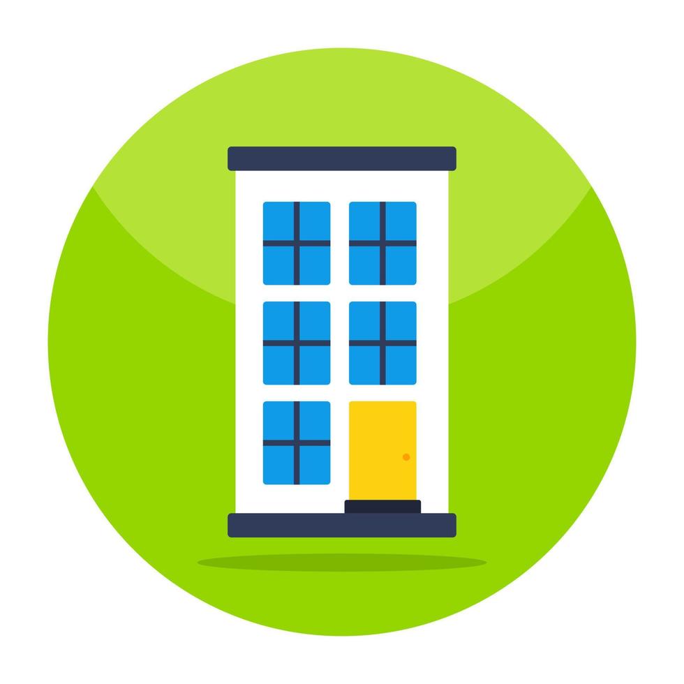 Flat design icon of building vector