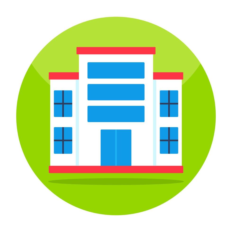 Flat design icon of building vector
