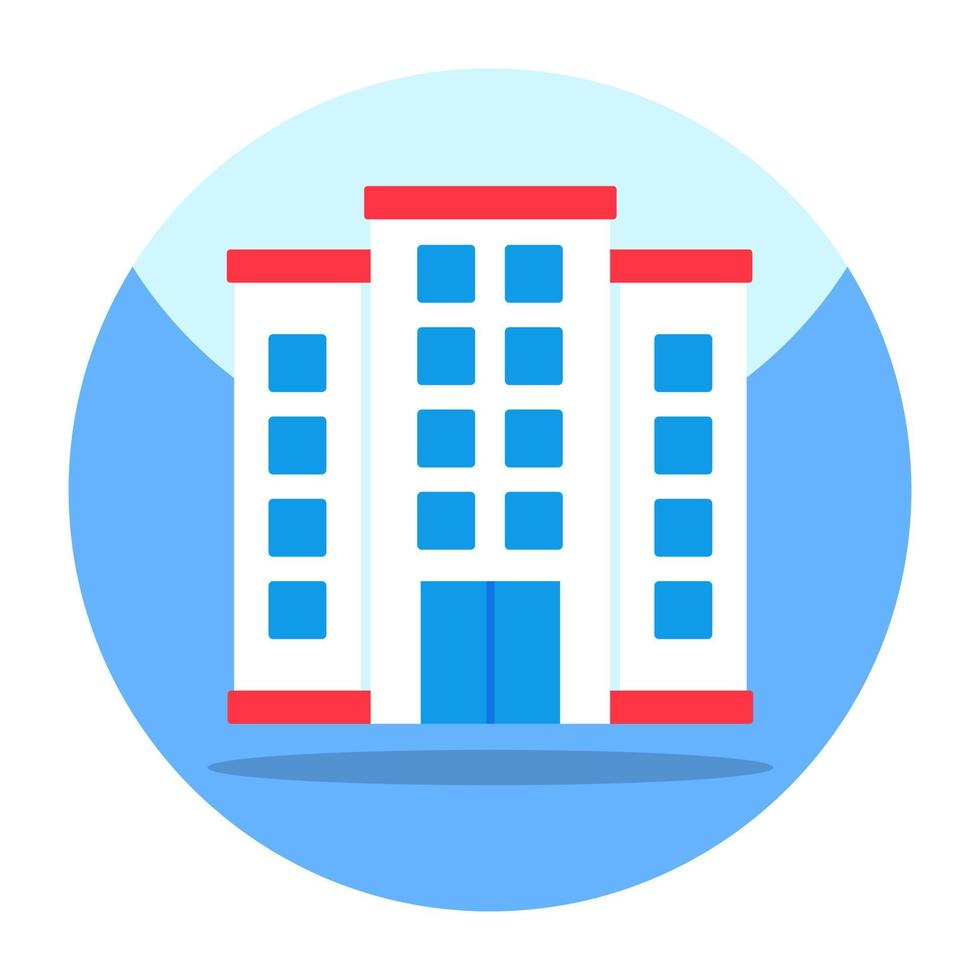 Flat design icon of building vector