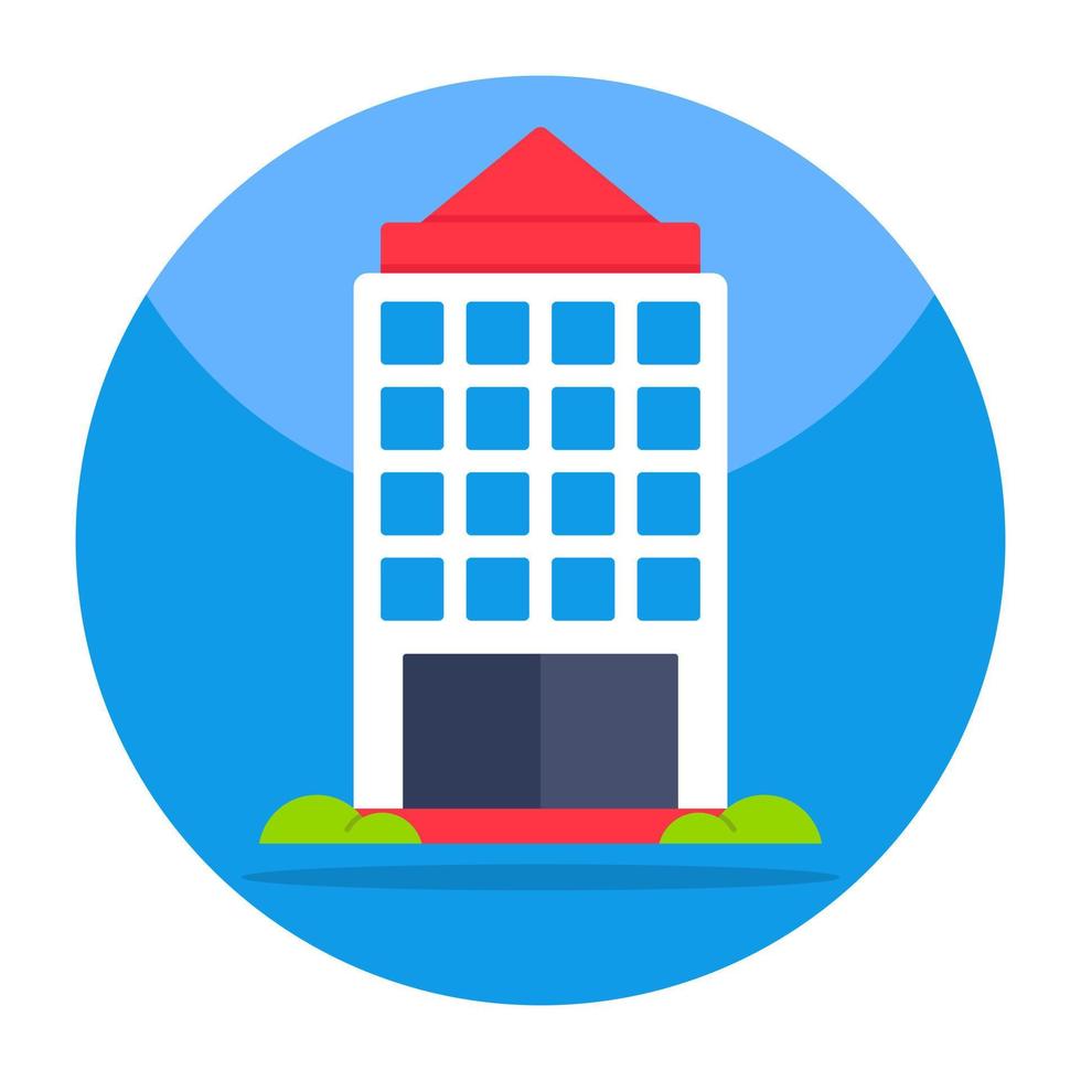 Flat design icon of building vector