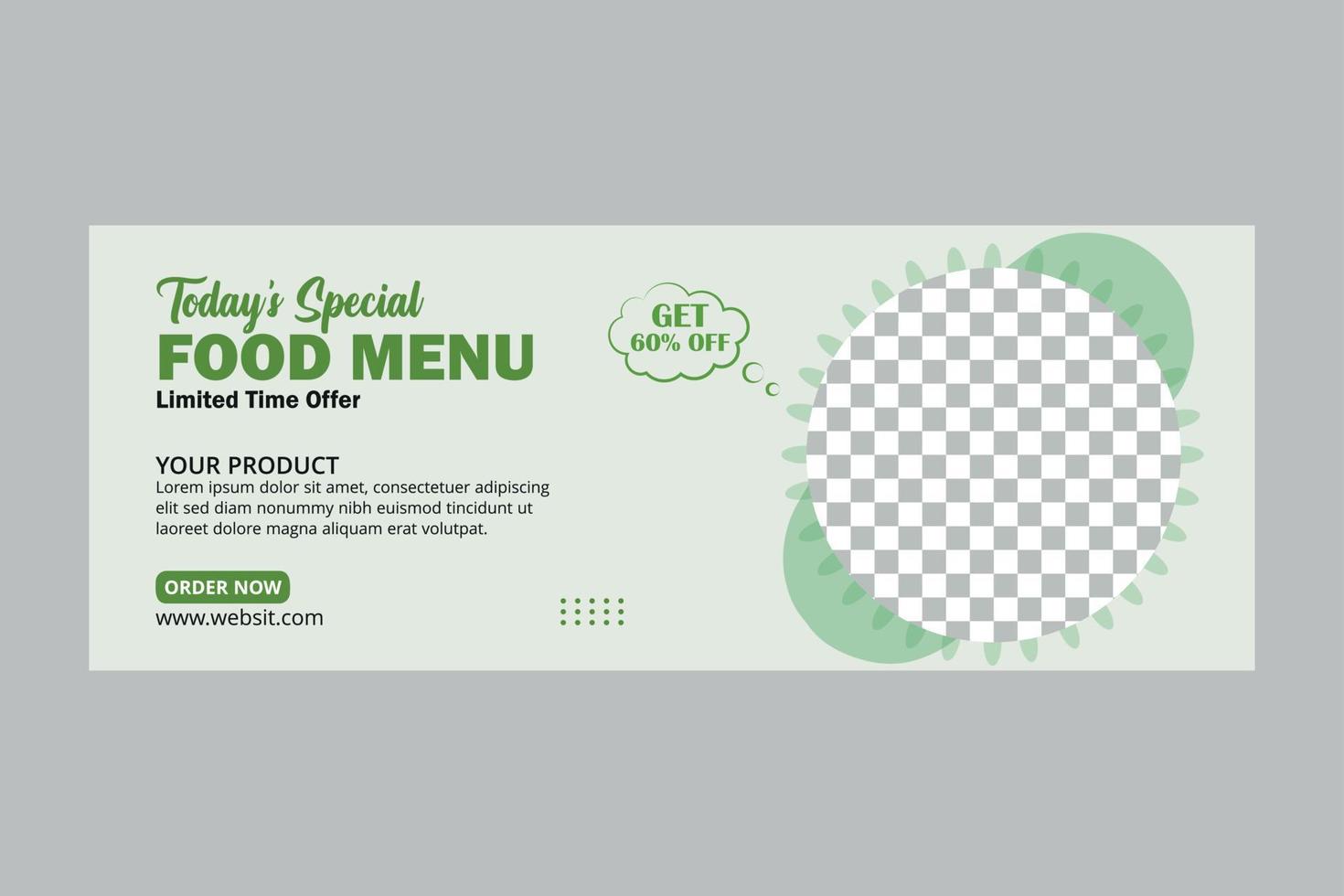 food sale media cover template vector