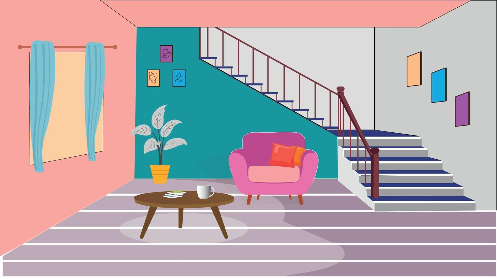 ilustración plana de una casa dentro vector