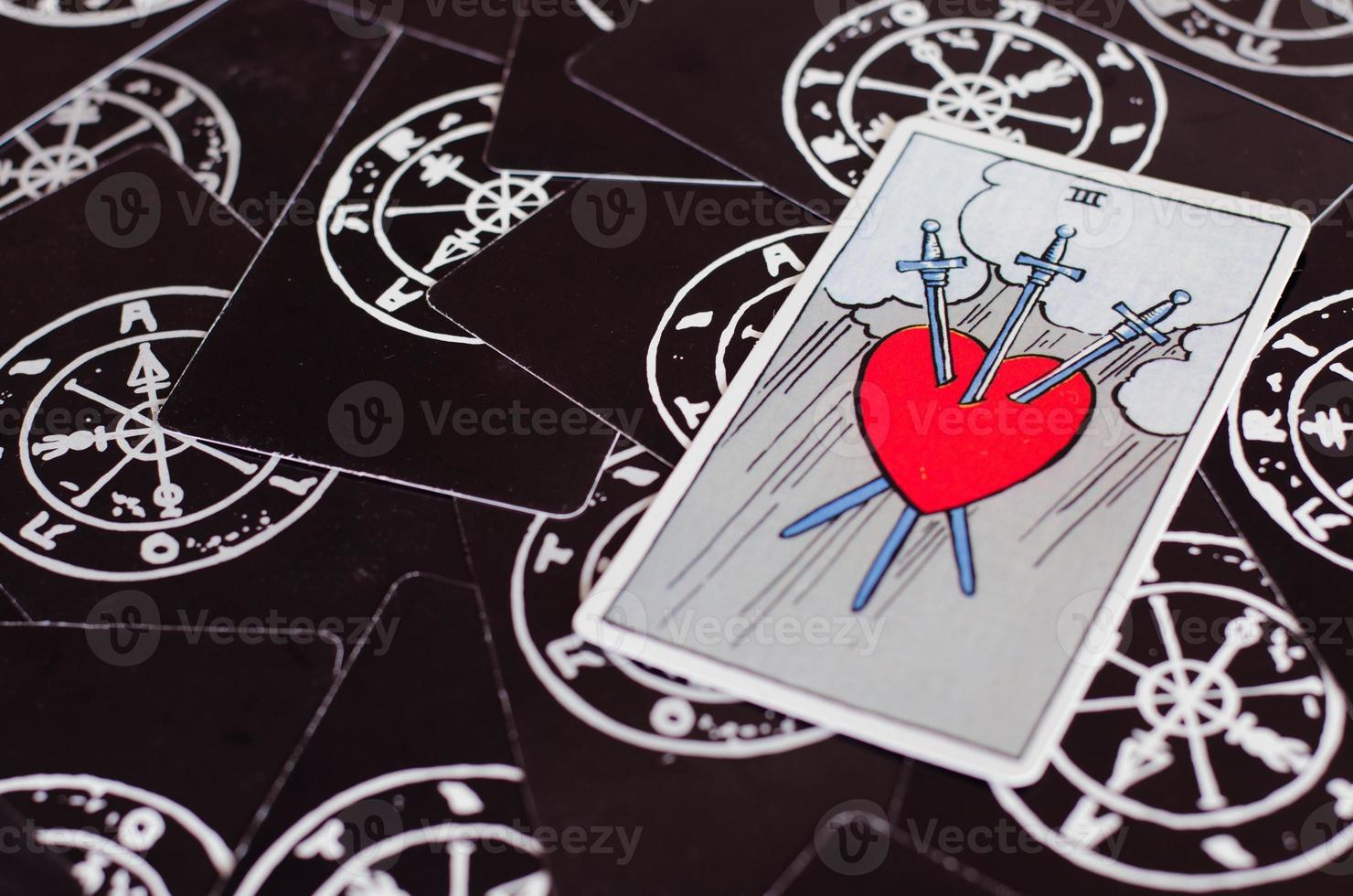 Tarot Cards with Cards of Bad Meaning. photo