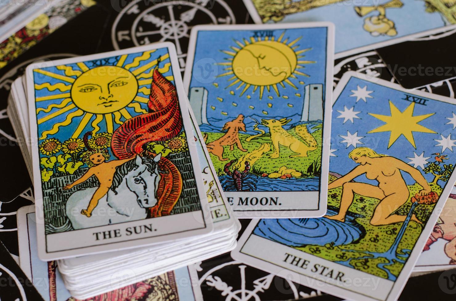 Tarot Cards with Cards of Good Meaning. photo