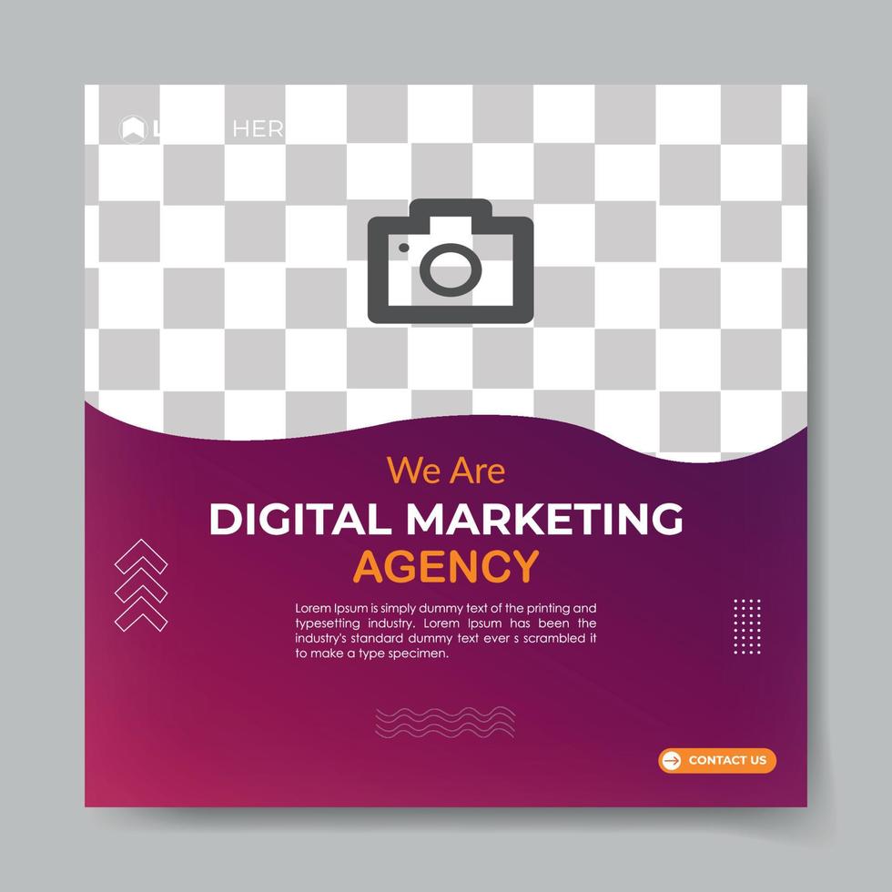 Online Digital Marketing Agency Social Media Post design vector