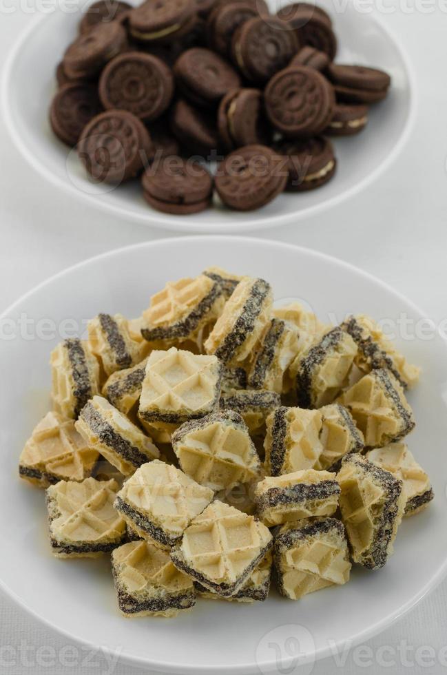 Wafers and Chocolate Biscuits for Relaxing Time. photo