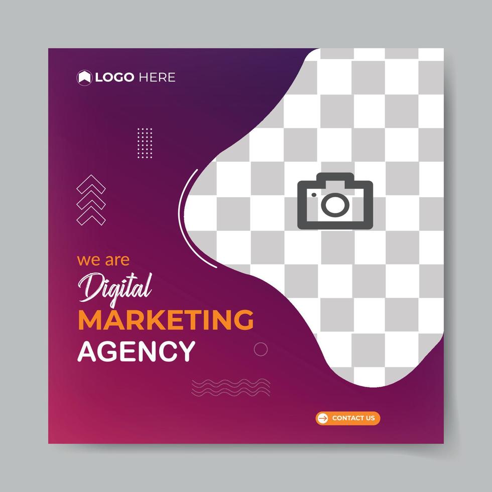 Online Digital Marketing Agency Social Media Post design vector