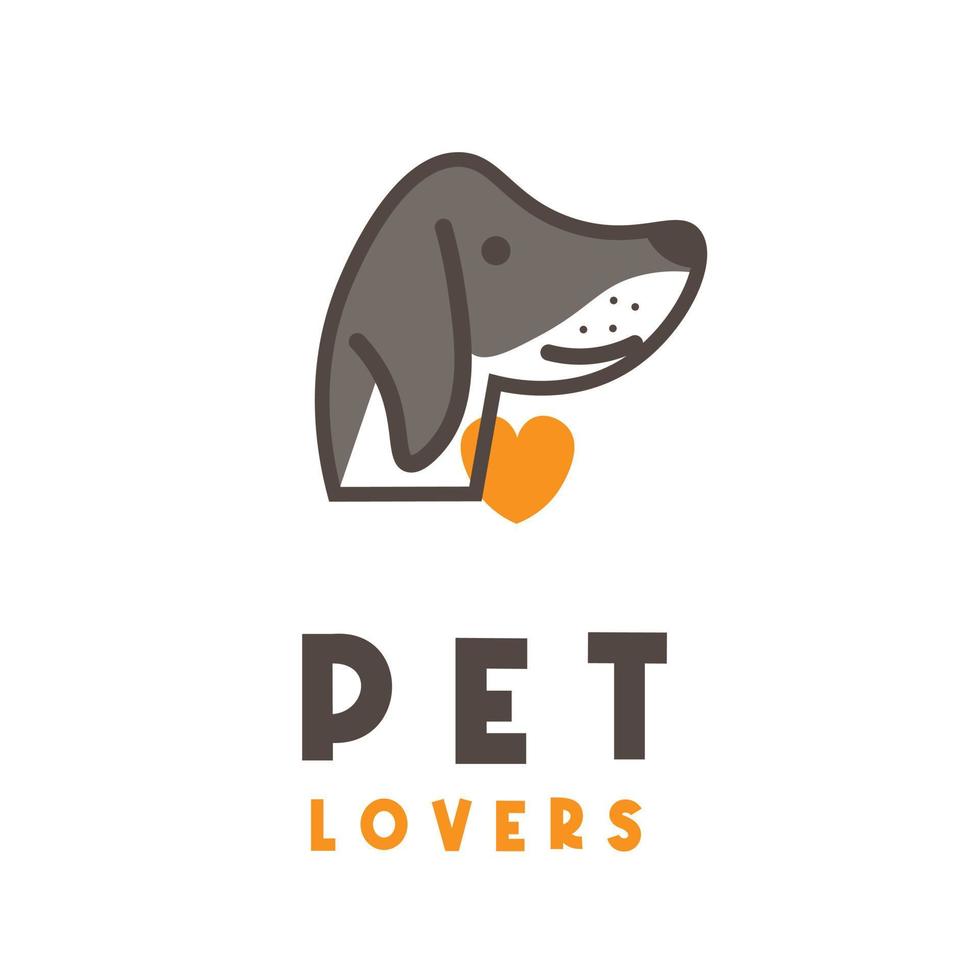 logotipo de ilustración simple amante de mascotas vector