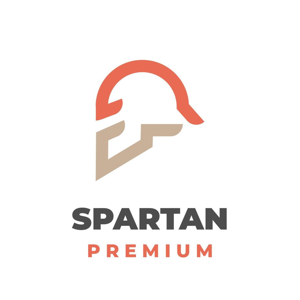Simple illustration logo spartan abstract line art vector