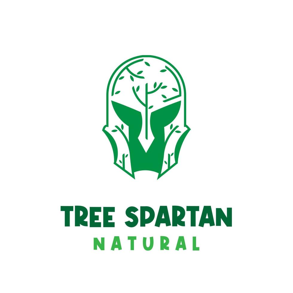 logotipo de ilustración de árbol espartano natural vector