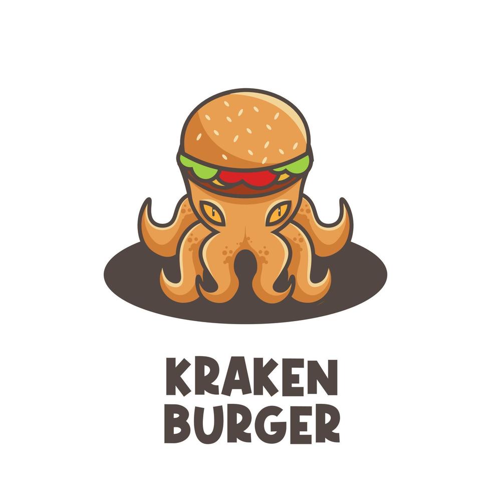 Kraken burger vector illustration logo