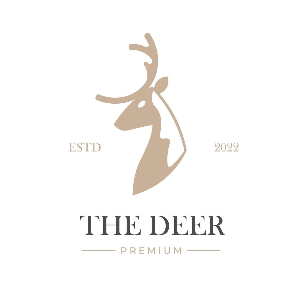 Simple elegant deer head illustration logo vector