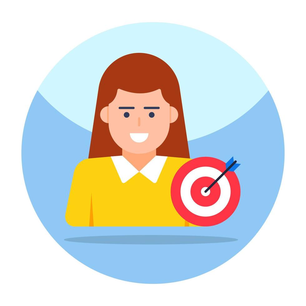 Avatar with dartboard, icon of target person vector