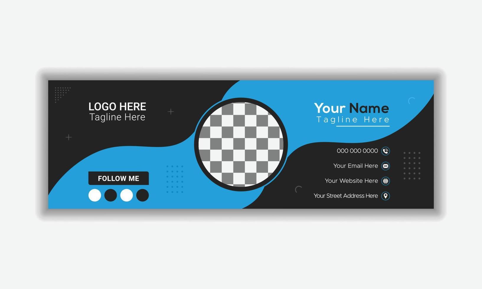Email signature or email footer design template vector