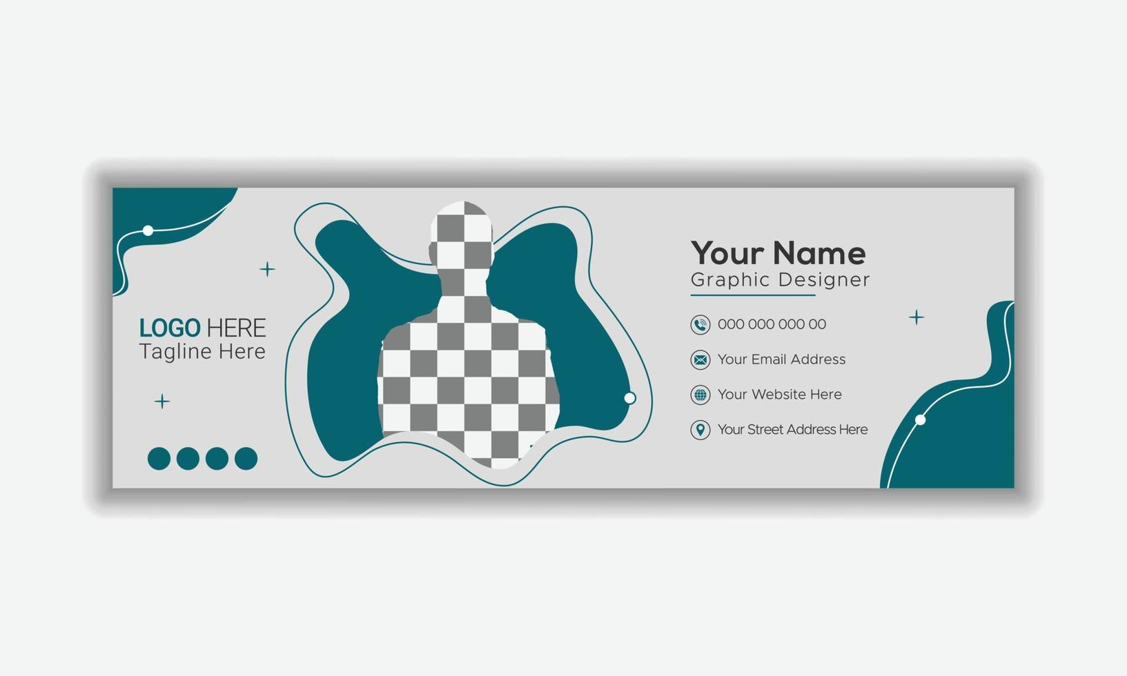 Modern business email signature layout. vector