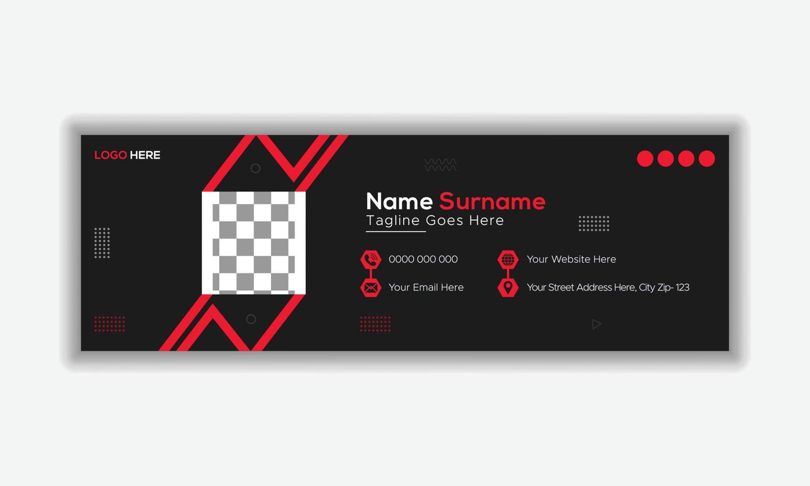 Corporate, Modern, and Professional Email Signature template. Modern creative and unique flat multipurpose business email signature template design vector