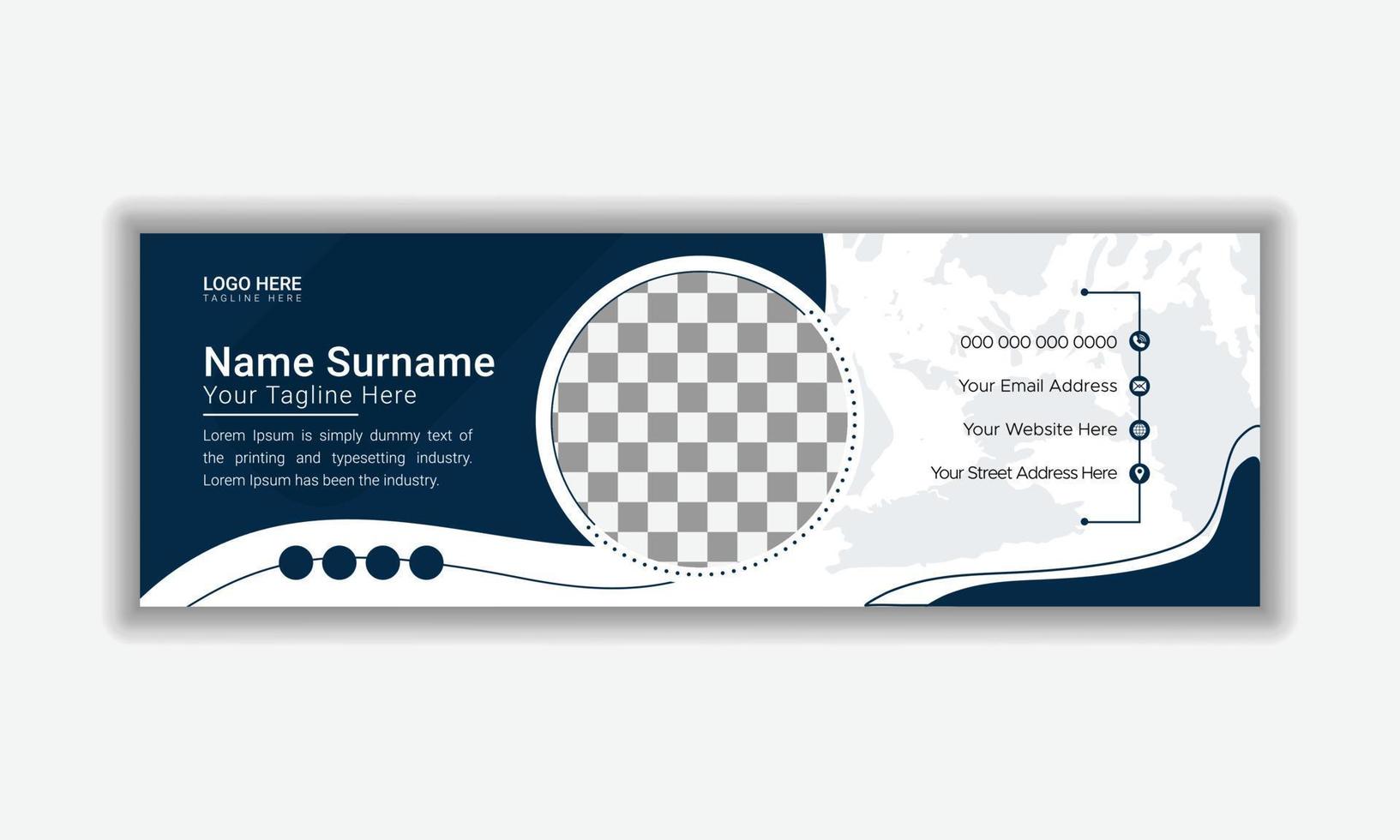 Modern corporate email signature design or social media banner template vector