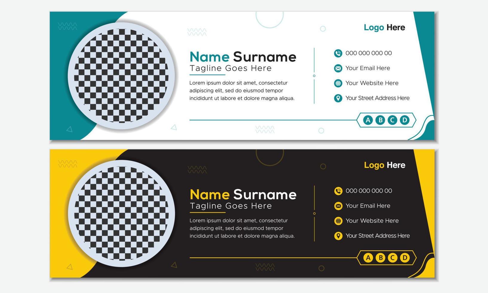 Modern business email signature design or social media banner template vector