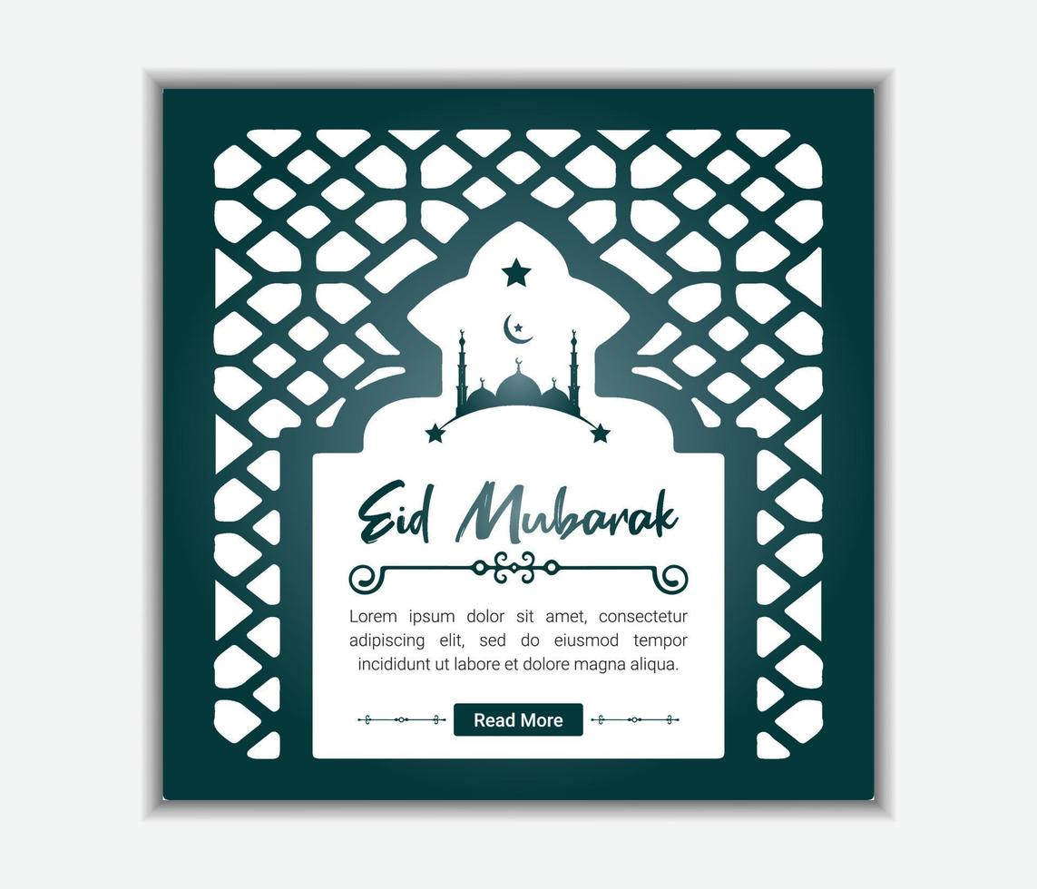 Eid Mubarak social media post template vector
