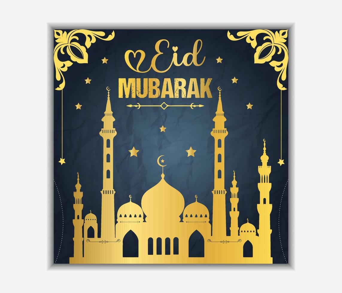 Eid Mubarak social media post template design vector