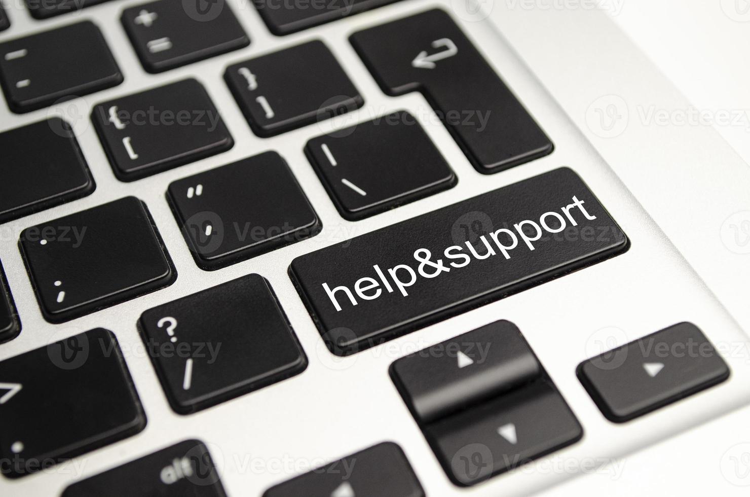 Help and support words on laptop keyboard. Help concept photo