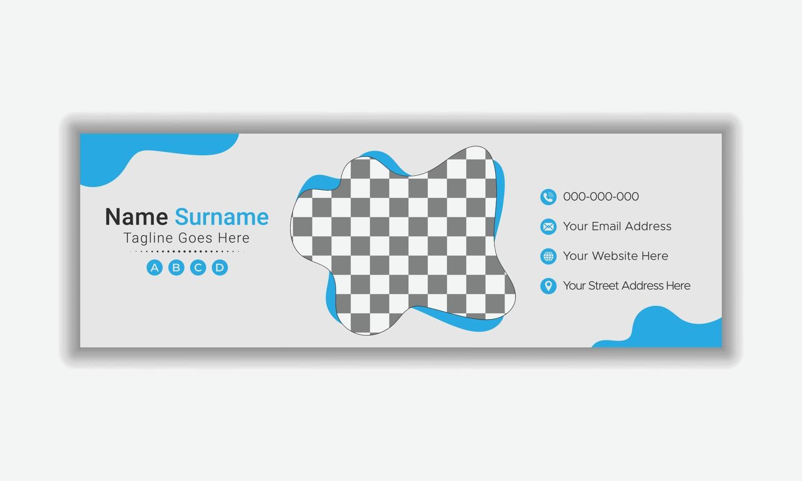 Email signature footer and social media banner template vector