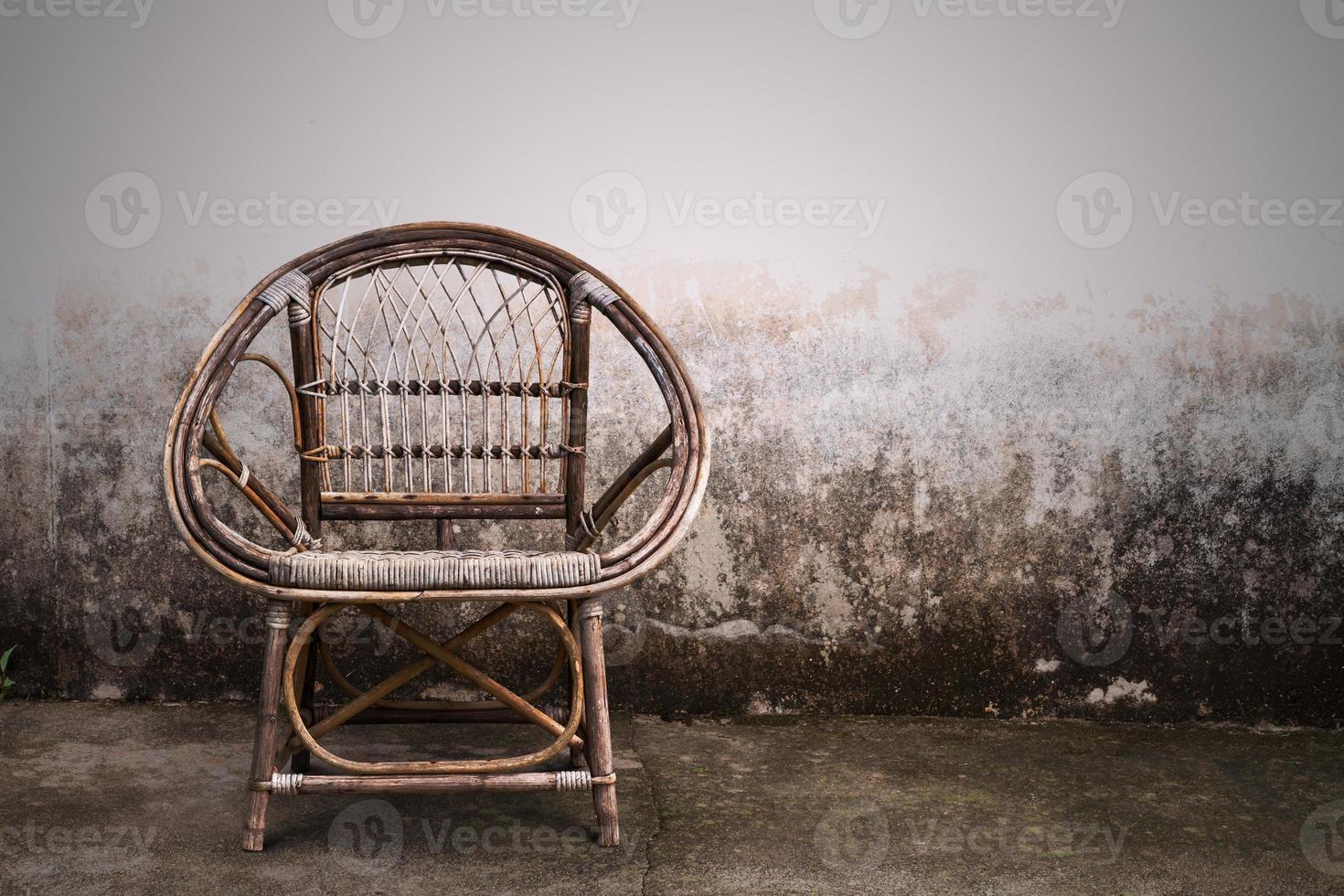 old chair on vintage wall photo